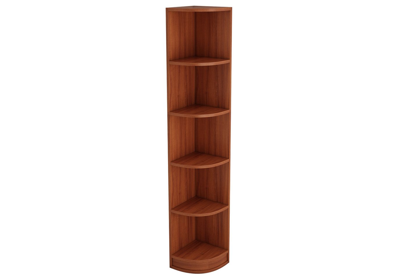 Flieks Bücherregal Hochschrank Eckregal Holzschrank Lagerregal 6 Ebenen, B42/T30/H180 cm, Standregal für Wohnzimmer, Schlafzimmer, Esszimmer, Arbeitszimmer 1-tlg., Eckschrank Eckbücherregal Aktenschrank 5 Fächern Walnussholzfarbe Bild 2