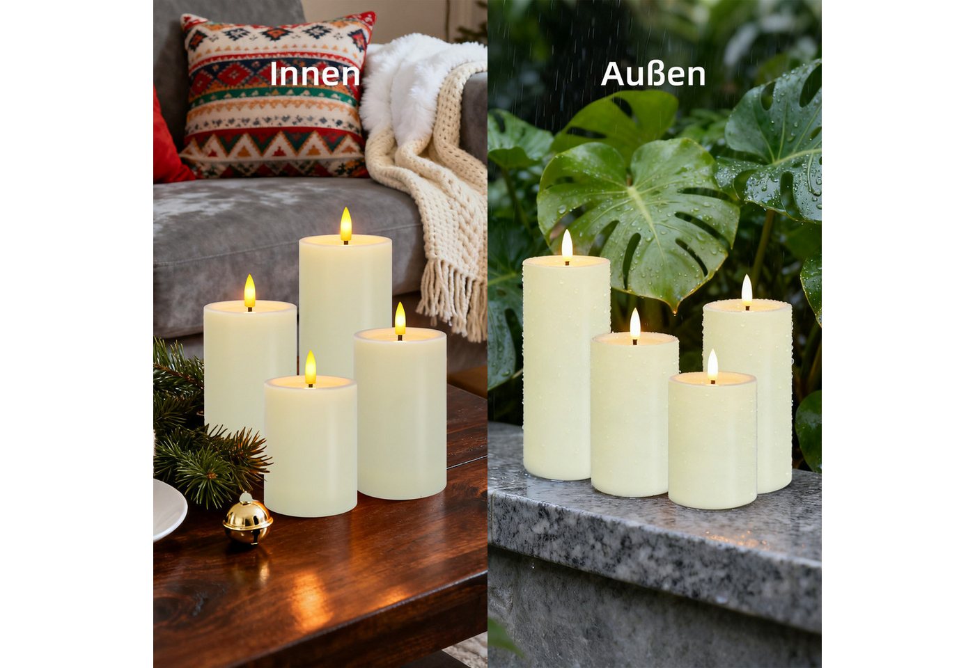 OZAVO LED-Kerze 4er set Flammenlose LED kerzen mit Fernbedienung und timer, für Party, Zimmer, Halloween, Weihnachtsdeko Bild 5