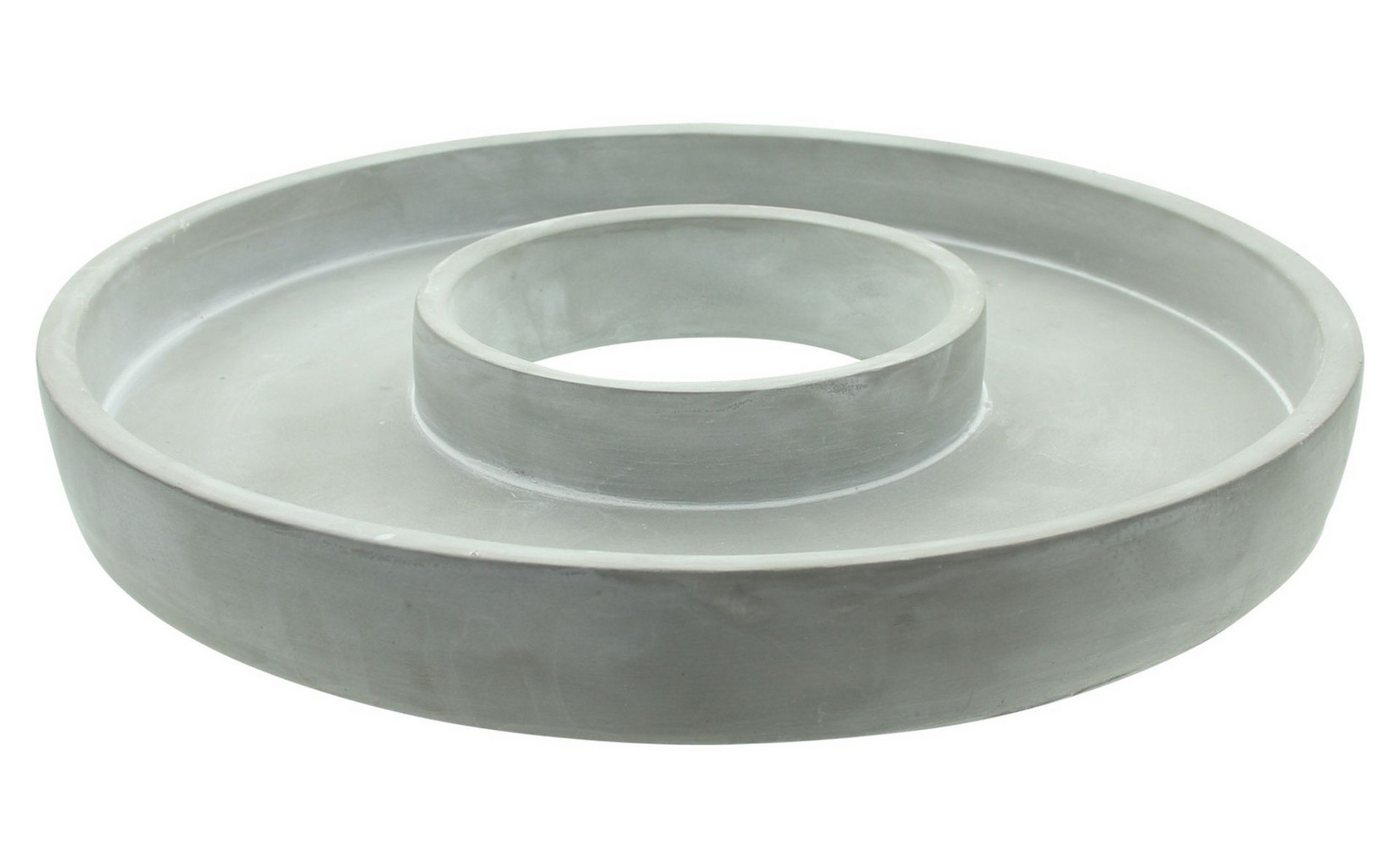 Dekoleidenschaft Dekokranz Dekoring "Grey" Zement, Beton Optik weiß Ø 35 cm, Betonring, Dekokranz, Tischkranz zum Dekorieren, Kerzentablett Bild 2