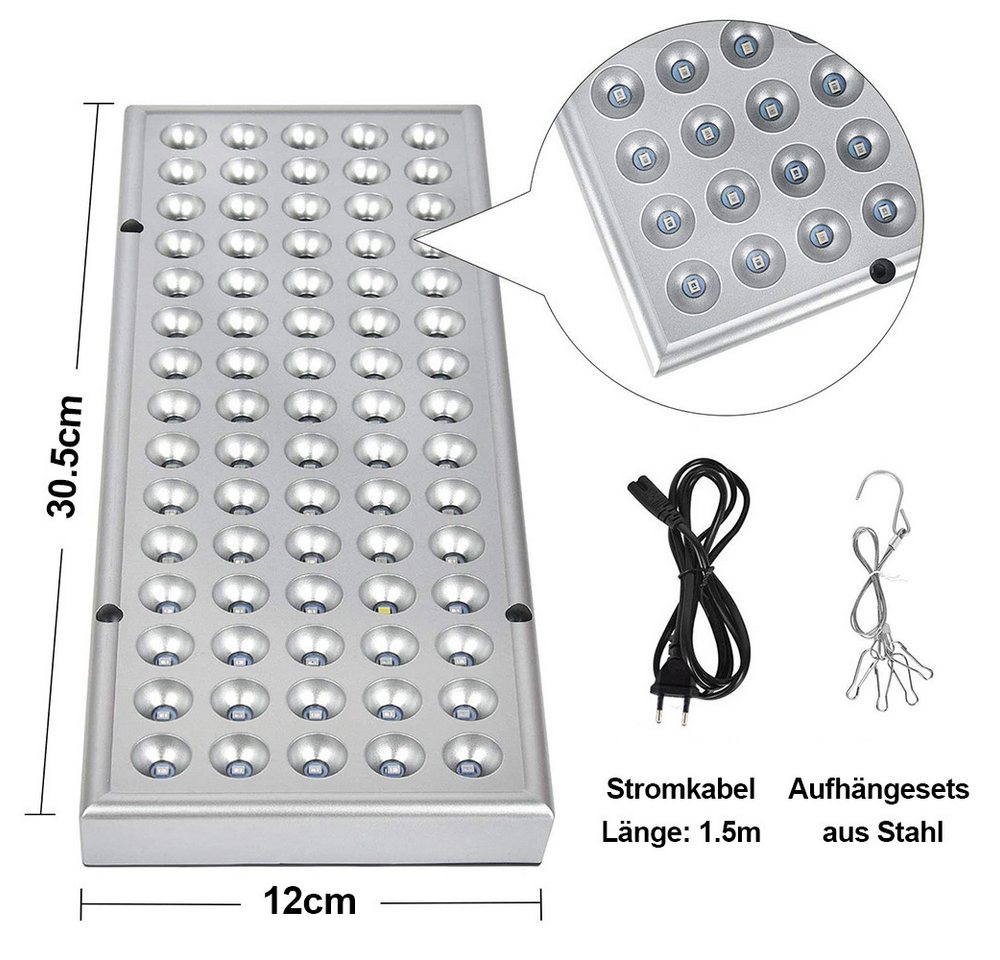 Lapamax Pflanzenlampe LED Vollspektrum, Grow Lampe, Pflanzenlicht für Zimmerpflanzen, LED fest integriert, 25W/45W Panel, 8W/15W Verbrauch, für Anzucht, Hydroponik & Gewächshaus Bild 2