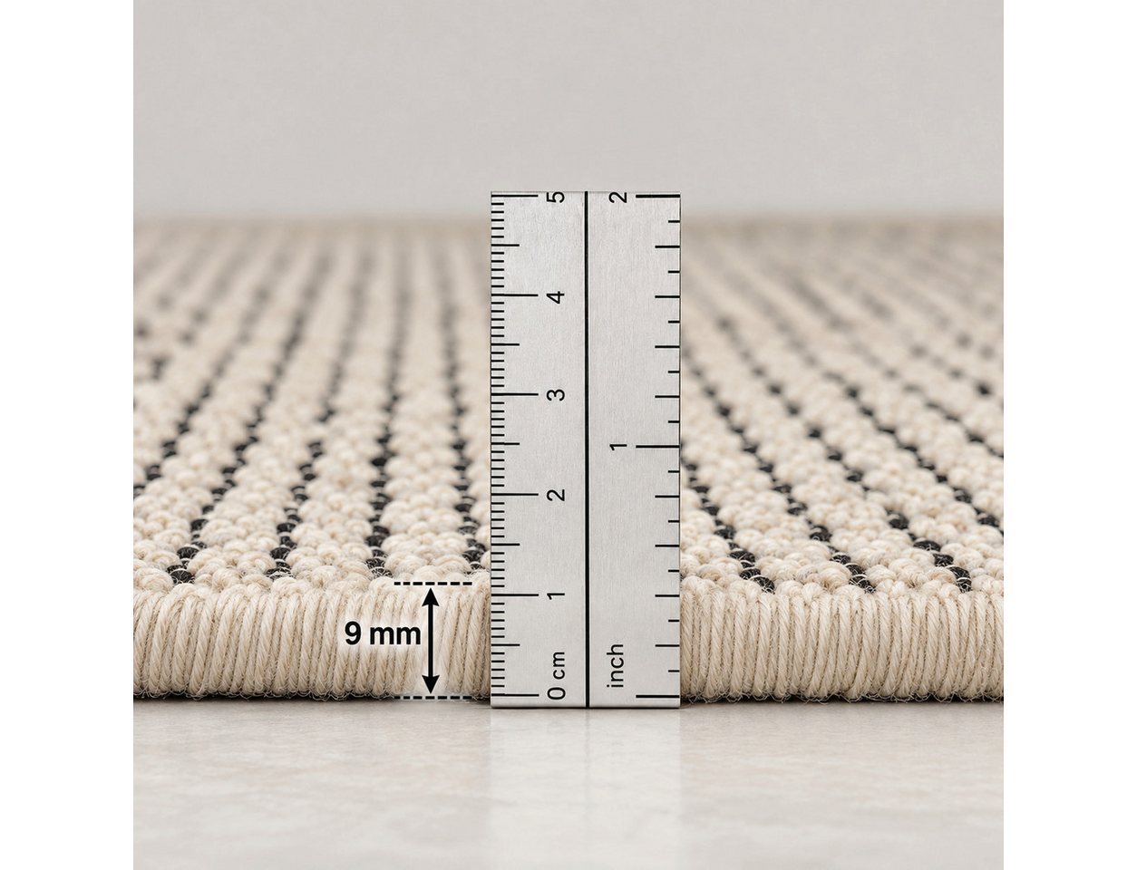 Elegant Floors Teppich Kelim Creme-Schwarz, rechteckig, Höhe: 9 mm, Wolle, Rechteckig, Höhe: 9 mm, Weiche Haptik, pflegeleicht und für Fußbodenheizung geeignet Bild 3