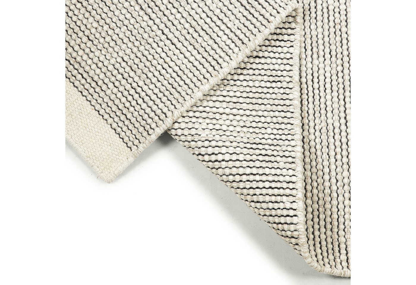 Elegant Floors Teppich Kelim Creme-Schwarz, rechteckig, Höhe: 9 mm, Wolle, Rechteckig, Höhe: 9 mm, Weiche Haptik, pflegeleicht und für Fußbodenheizung geeignet Bild 5