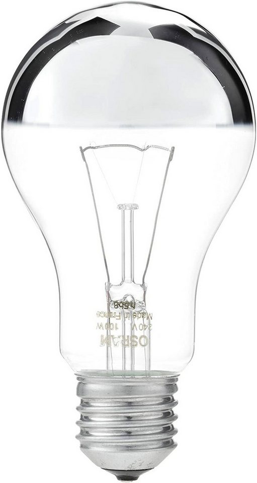 Osram Spezialleuchtmittel OSRAM Kopfspiegellampe silber E27 SPECIAL MIRROR A SILV 100, E27, 1 St., warmweiß, dimmbar, verspiegelt, silber