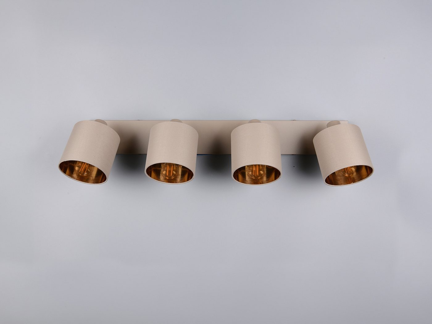 Reality Leuchten LED Deckenstrahler mit Stoffschirm & E14 LEDs, Breite 70cm, dimmbar, LED wechselbar, Warmweiß, Innen Deckenleuchte 4-flammig, Strahler schwenkbar Bild 3