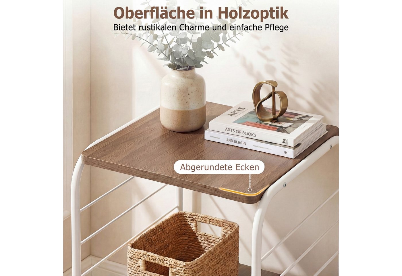 COSTWAY Bücherregal, 360° drehbares Standregal Metallrahmen 40x40x115cm Bild 3