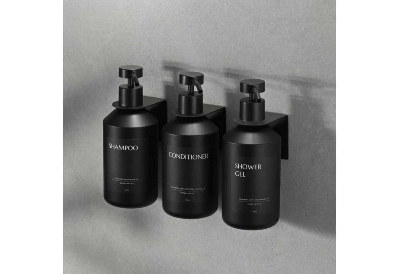 LuxusKollektion Seifenspender Seifenspender 3er Set Schwarz Wandmontage 500ml Bild 3