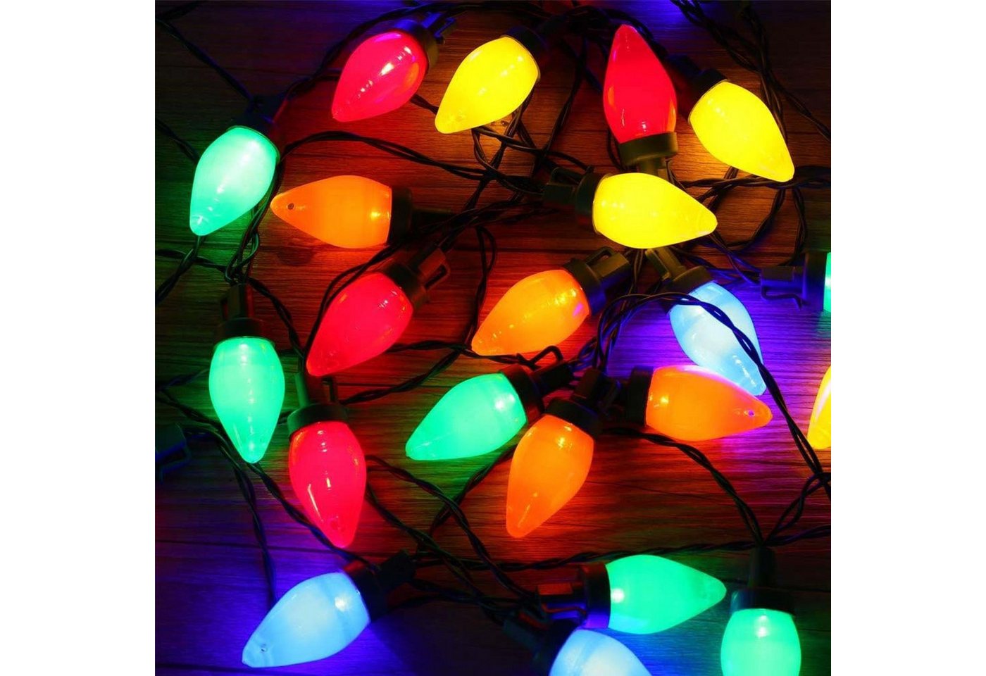 FELIXLEO LED-Lichterkette 5m LED Lichterkette Bunt, 8 Modi, wasserdicht, Batterie, Fernbedienung Bild 2
