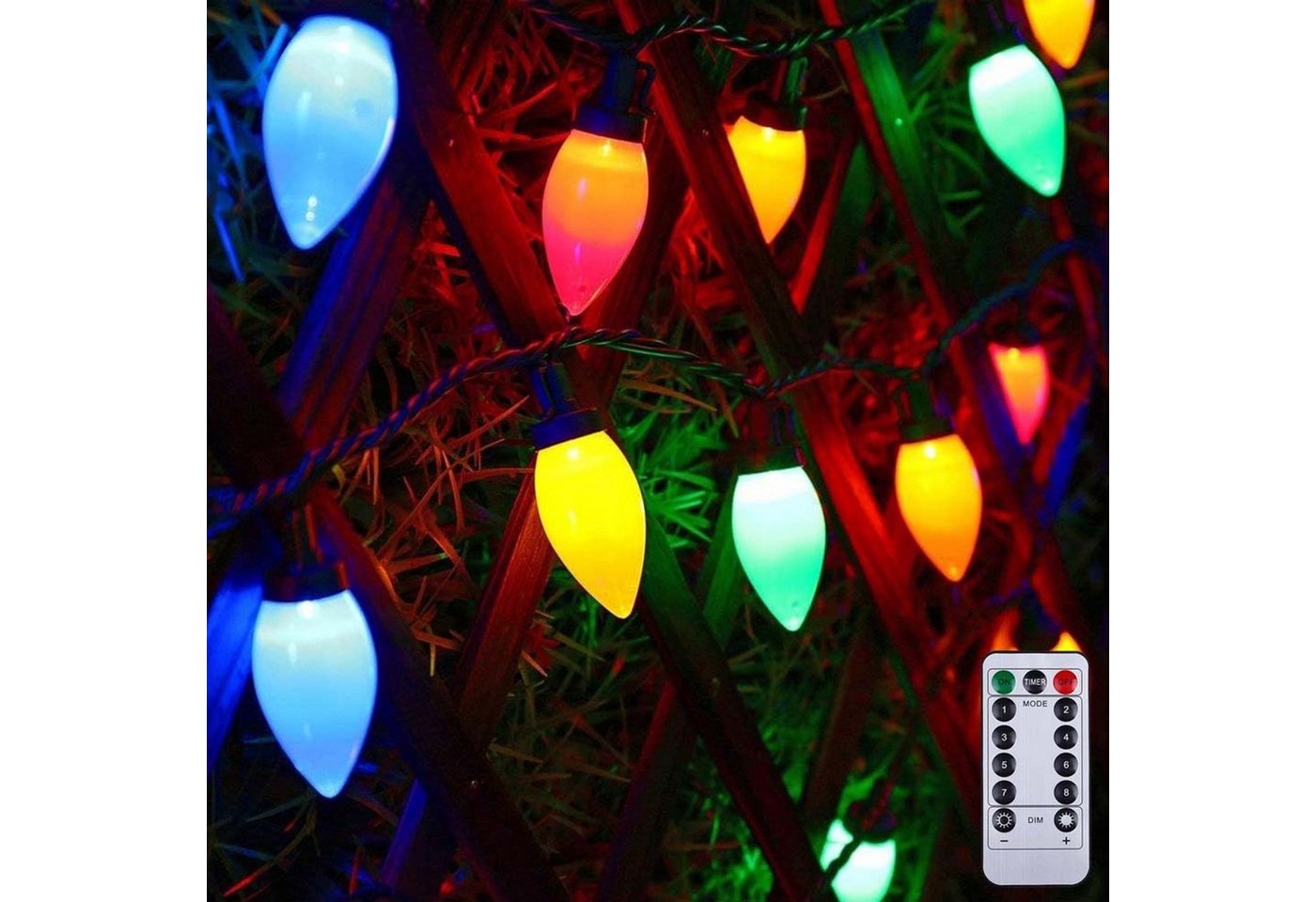 FELIXLEO LED-Lichterkette 5m LED Lichterkette Bunt, 8 Modi, wasserdicht, Batterie, Fernbedienung Bild 3
