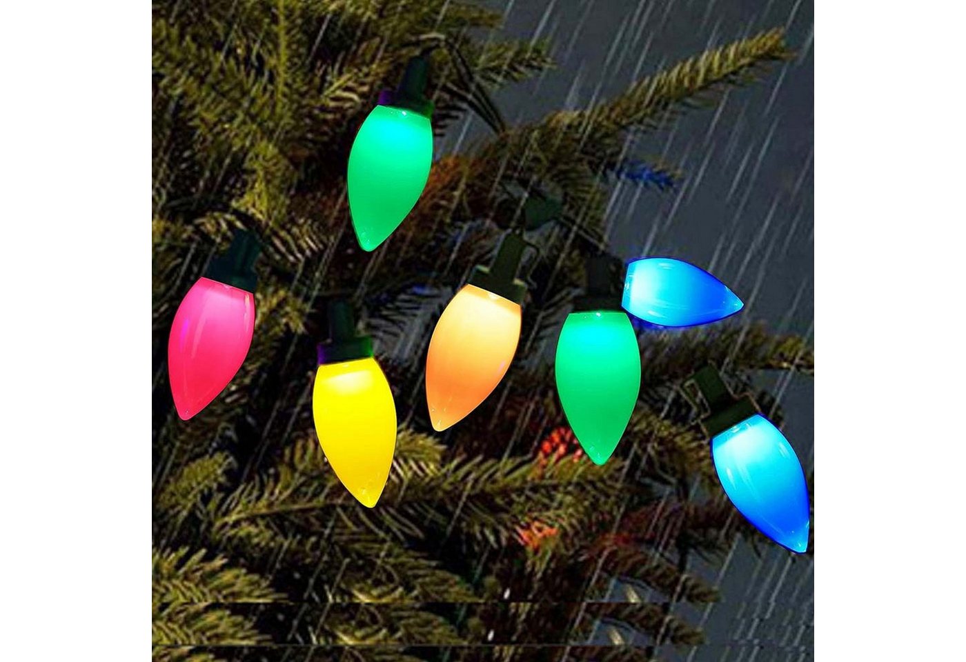 FELIXLEO LED-Lichterkette 5m LED Lichterkette Bunt, 8 Modi, wasserdicht, Batterie, Fernbedienung Bild 5