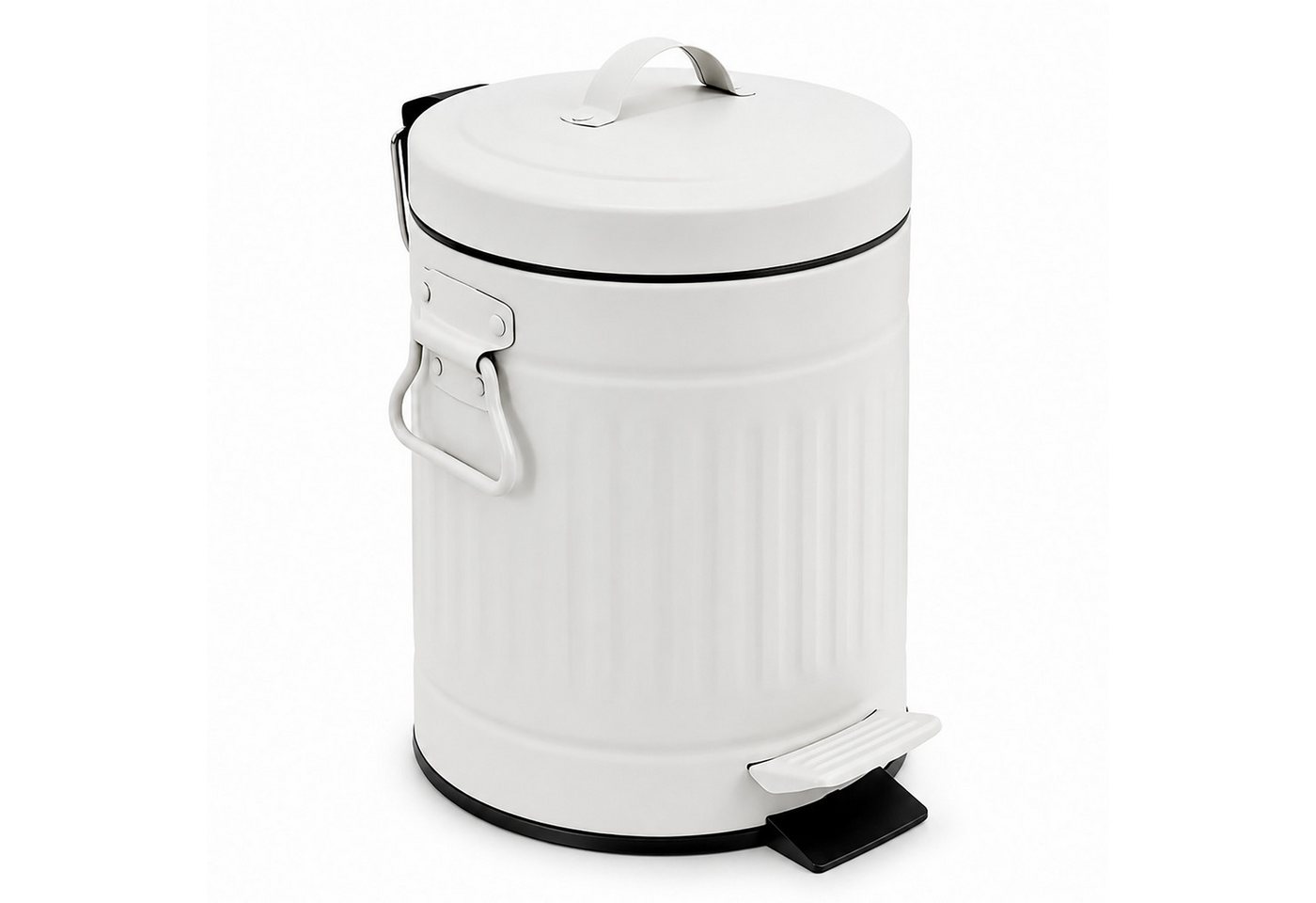 relaxdays Kosmetikeimer Retro Kosmetikeimer 3 Liter, weiß Bild 2