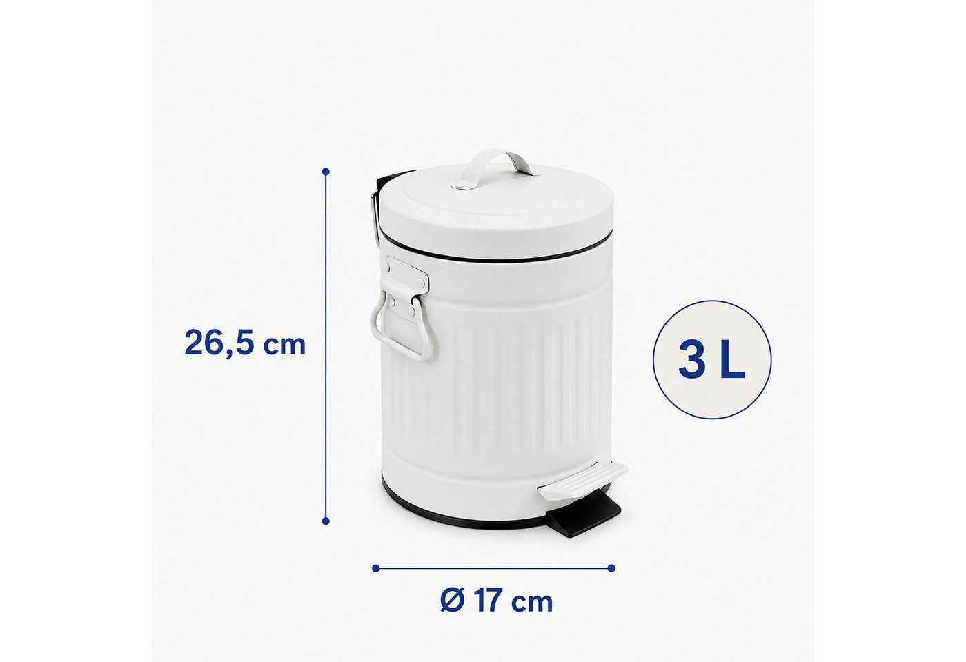 relaxdays Kosmetikeimer Retro Kosmetikeimer 3 Liter, weiß Bild 5