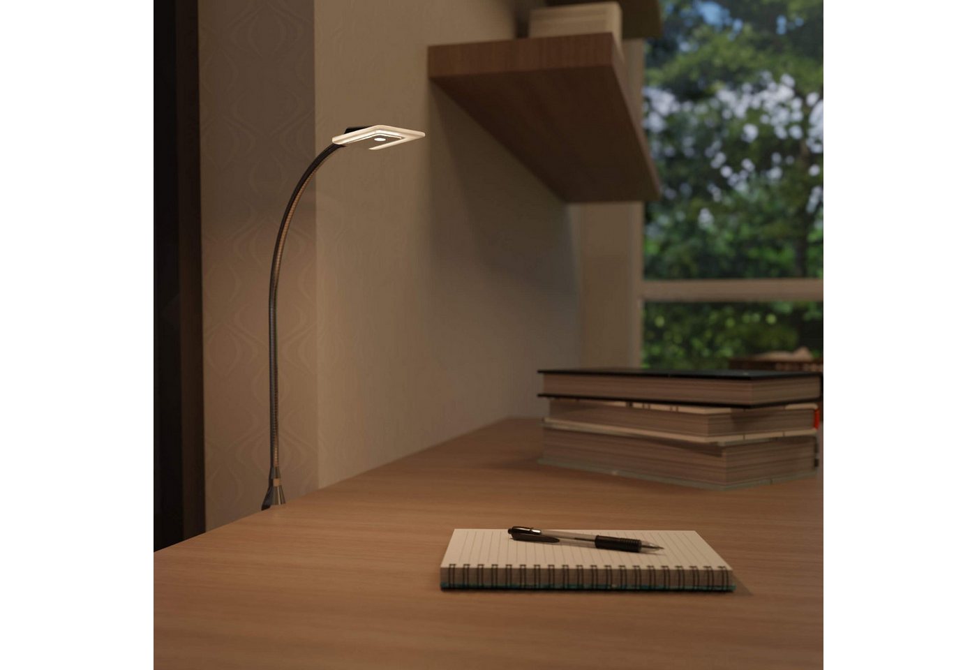 kalb Bettleuchte Diora Dual Bettleuchte Flexibel Leseleuchte Nachttischlampe, 1er Set chrom, warmweiß und neutralweiß