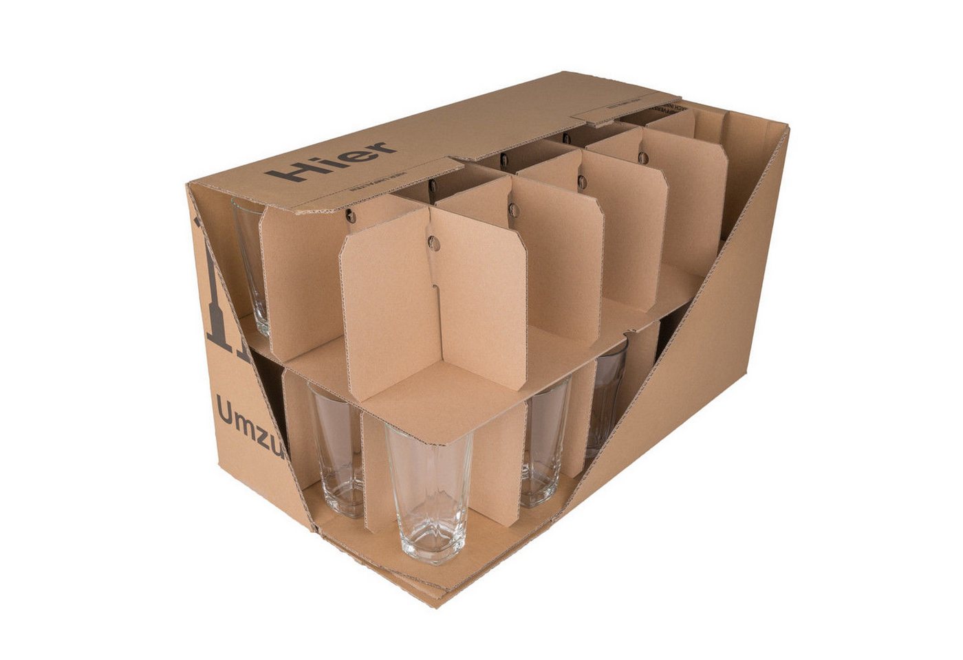BB-Verpackungen Umzugskarton Gläserkarton inkl. Einsatz für 30 Gläser, 2-wellig, 600 mm x 330 mm x 340 mm, 10 Stück Bild 4