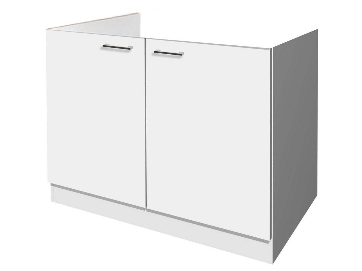 Flex-Well Spülenunterschrank Spülenunterschrank ohne Arbeitsplatte - 100 cm breit - Weiß – Toska Bild 2