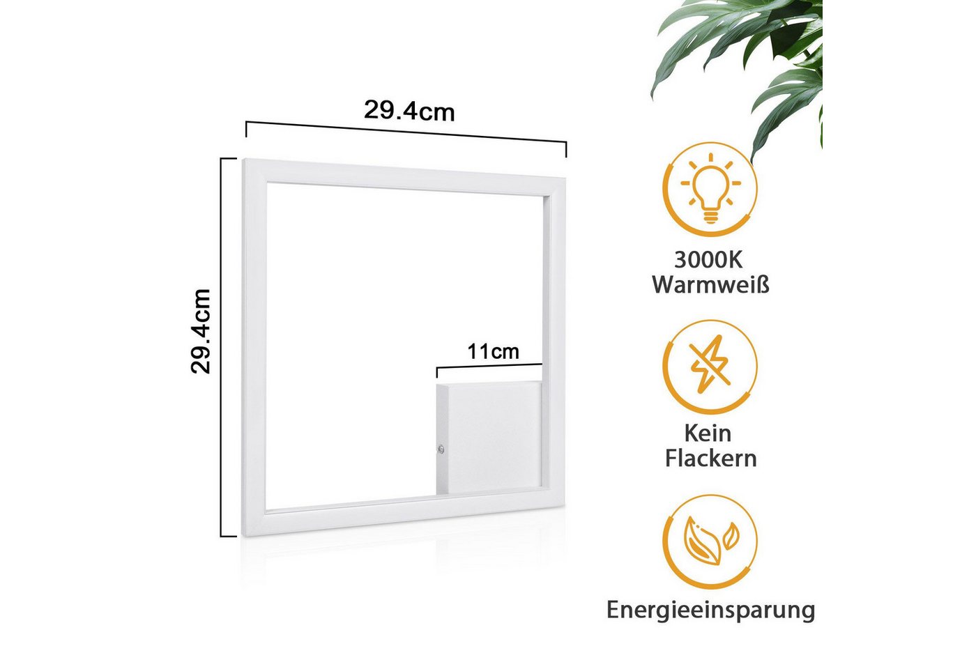 ZMH LED Deckenleuchte Deckenlampe Schwarz/Weiß Wohnzimmer Esszimmer Moderne 3000K, LED fest integriert, Warmweiß, Hochwertiger Lichtstreifen Augenschutz Schlafzimmerlampe Bild 5