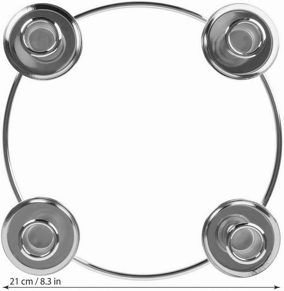 BRUBAKER Adventskranz Kerzenhalter für 4 Kerzen - 22 cm Adventsring für Stabkerzen, Adventskerzenhalter Ring - Kerzenständer aus Metall für Adventskranz