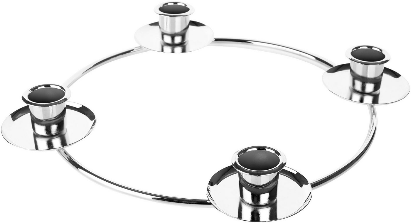BRUBAKER Adventskranz Kerzenhalter für 4 Kerzen - 22 cm Adventsring für Stabkerzen, Adventskerzenhalter Ring - Kerzenständer aus Metall für Adventskranz Bild 5