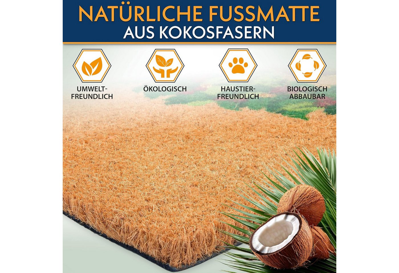 BRUBAKER Fußmatte 45 x 75 cm - Adventskranz mit Schleife - Schmutzfangmatte, Rechteckig, Höhe: 15 mm, Türmatte für Außen und Innen - Wetterfest und Rutschfest Bild 3