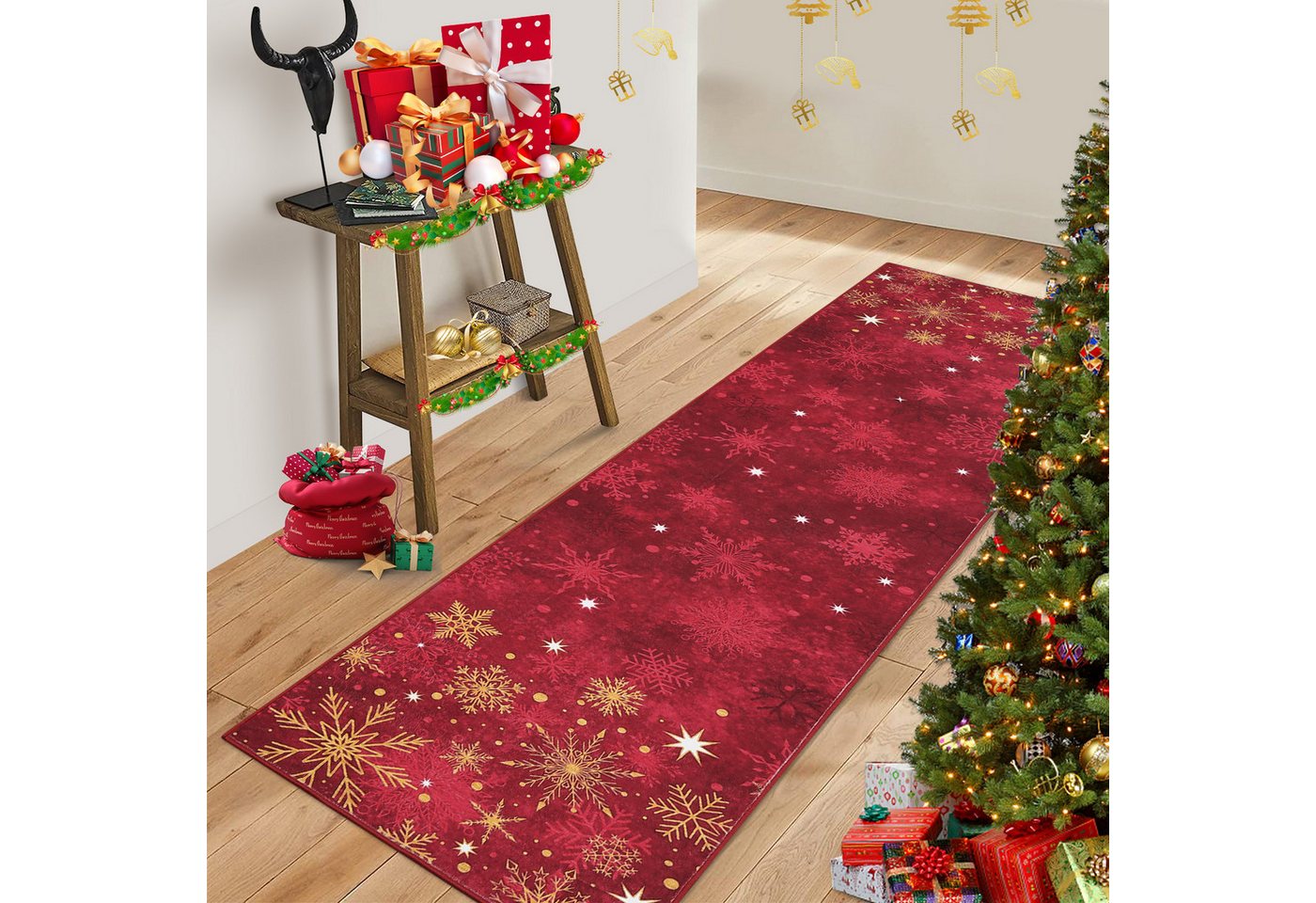 GarveeMore Teppich Weihnachten Waschbar Weihnachtsparty Innen Decor Kurzflor Rug Bild 2
