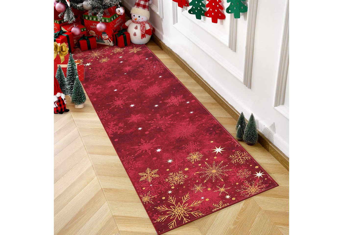 GarveeMore Teppich Weihnachten Waschbar Weihnachtsparty Innen Decor Kurzflor Rug Bild 4