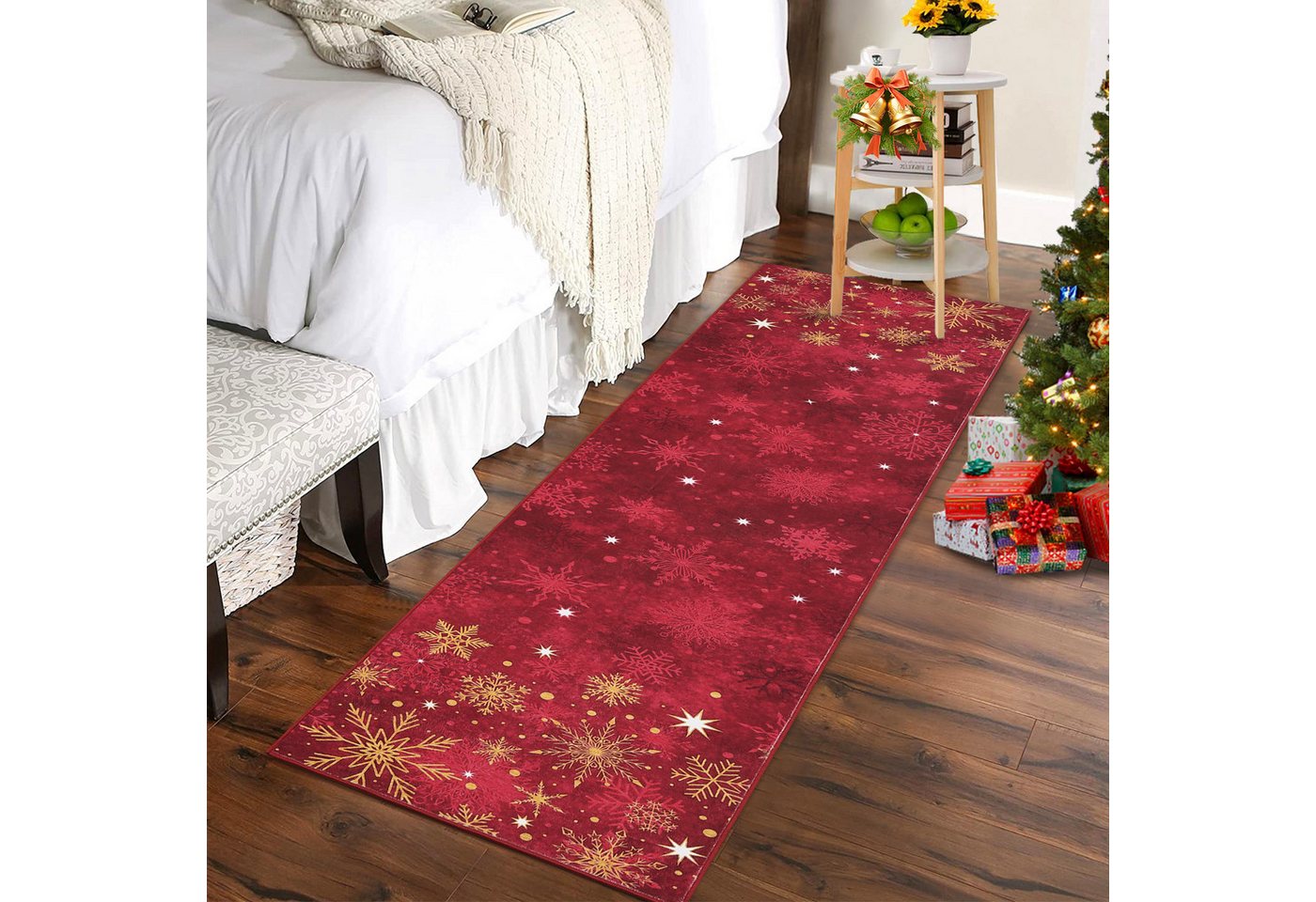 GarveeMore Teppich Weihnachten Waschbar Weihnachtsparty Innen Decor Kurzflor Rug Bild 5