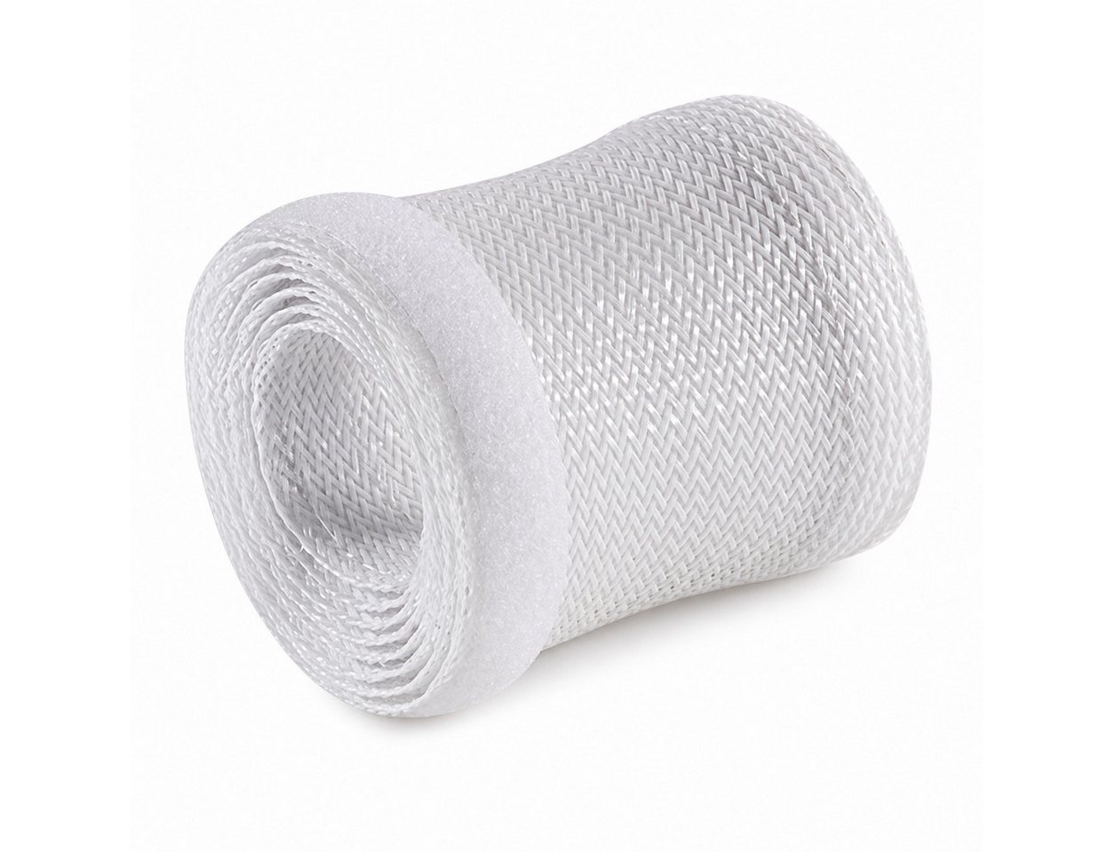 ARLI Kabeldurchfuhr 2m Kabelschlauch mit Klettverschluss Kabelmanagement Kabel Organizer, Packung, 1-tlg., 1er Set weiß, flexibel Kabelkanal Kabelverkleidung Ø bis 23 mm Bild 2