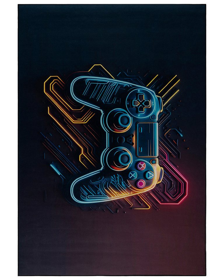 Mazovia Designteppich Gaming Videospiel Schwarz Teenagerzimmer, Fußbodenheizung