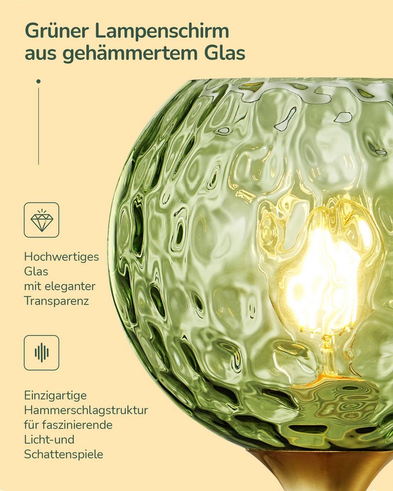 EDISHINE LED Stehlampe mit Glaslampenschirm, LED wechselbar, Warmweiß, Stehlampe Wohnzimmer, mintgrün Bild 4