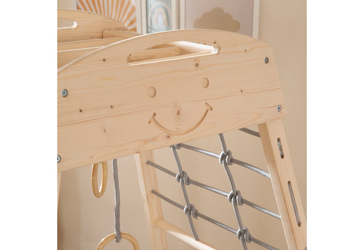 roba® Klettergerüst Montessori Indoor Spielturm, Belastbar bis 70 kg
