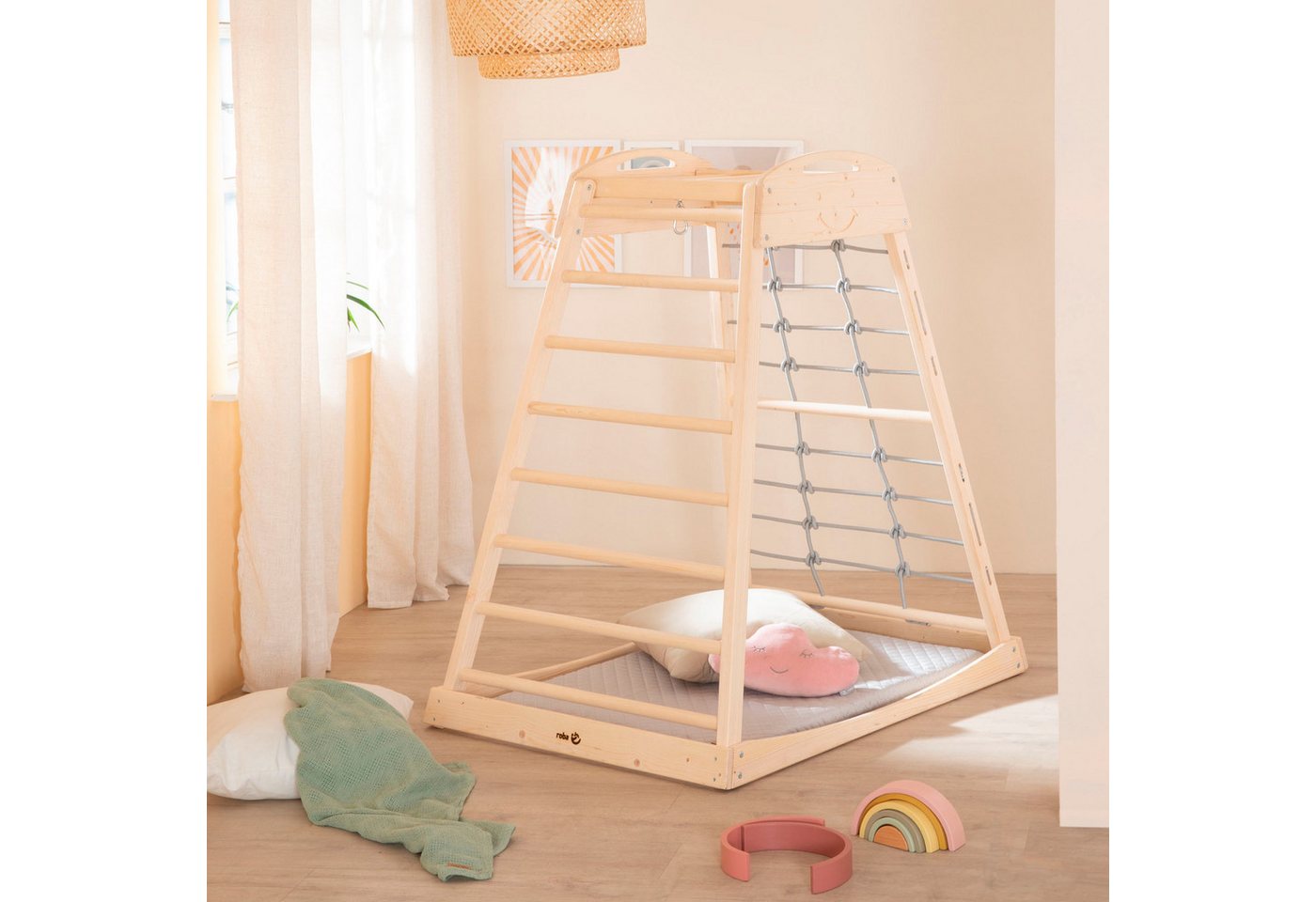 roba® Klettergerüst Montessori Indoor Spielturm, Belastbar bis 70 kg Bild 5