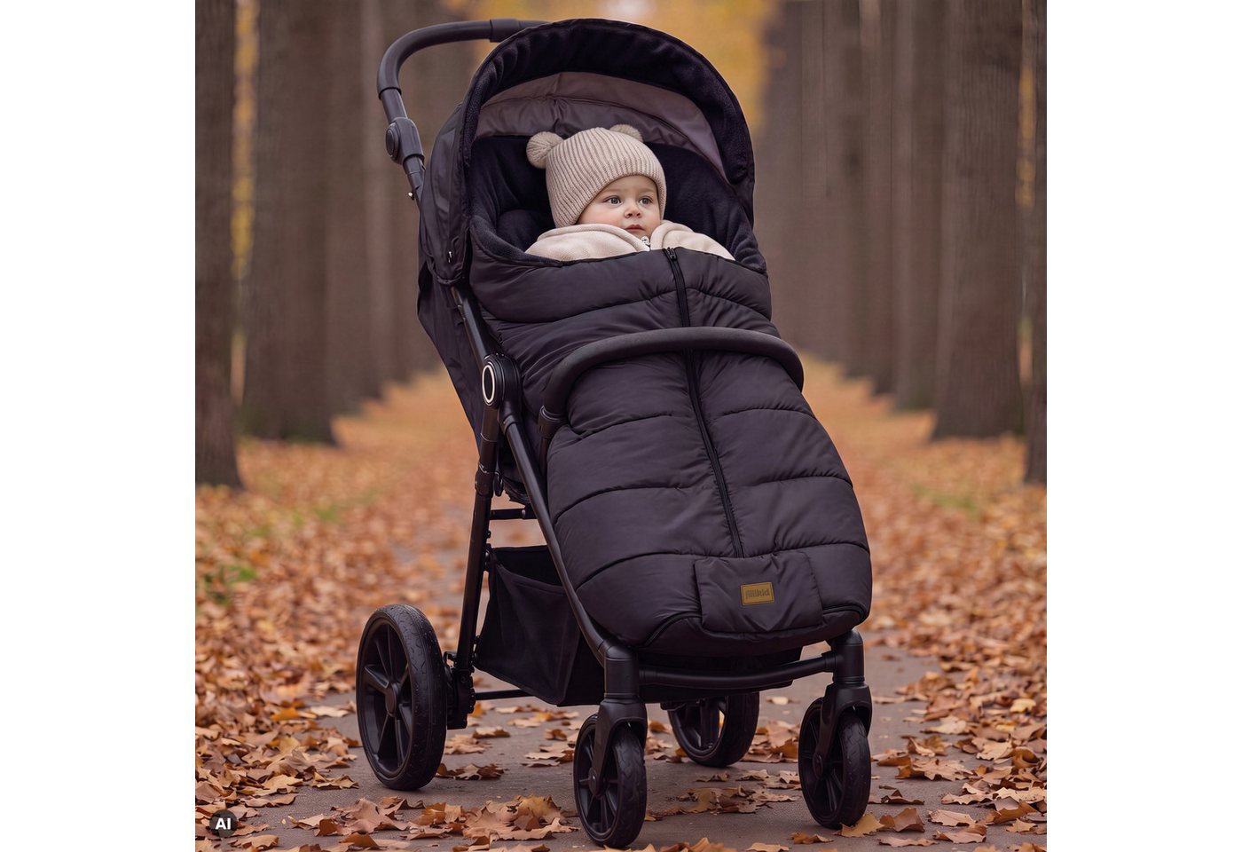 Fillikid Fußsack Eco Big Winterfußsack, schwarz, perfekt auch für die Übergangszeit Bild 2