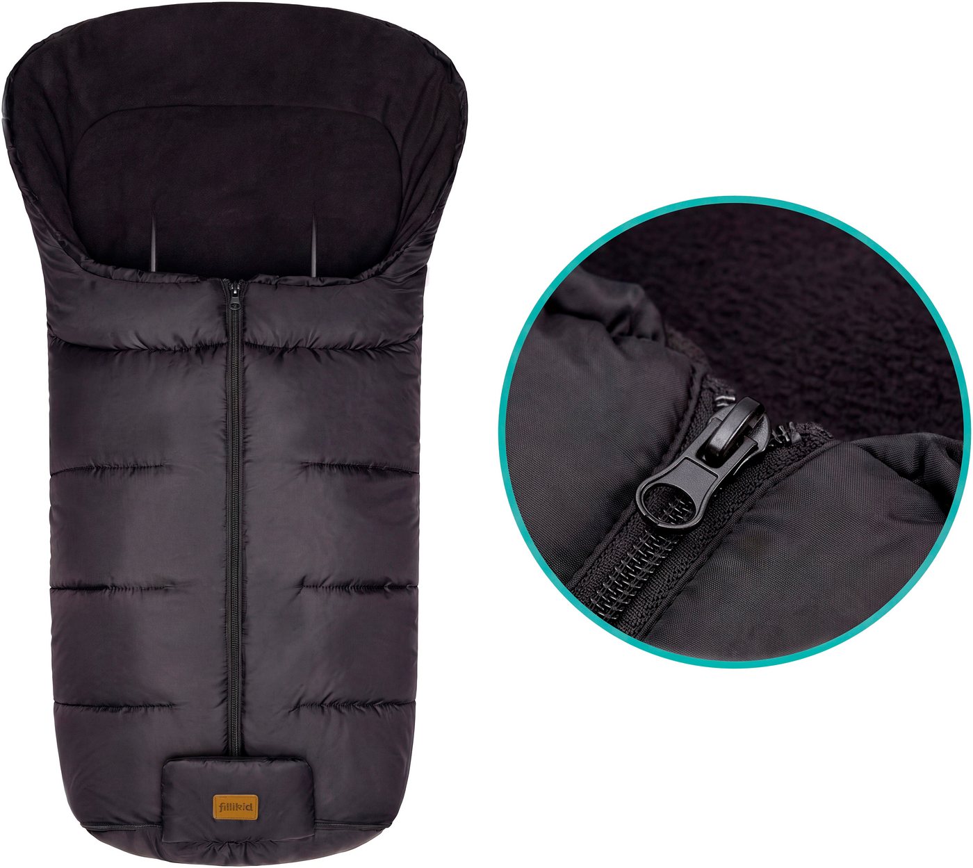 Fillikid Fußsack Eco Big Winterfußsack, schwarz, perfekt auch für die Übergangszeit Bild 3