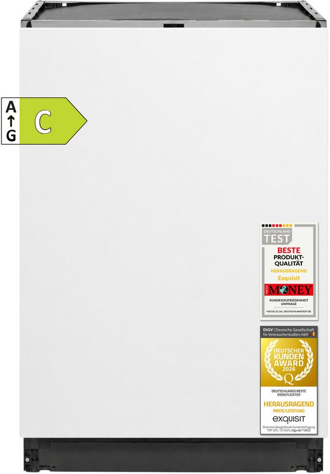 exquisit vollintegrierbarer Geschirrspüler EGSP9316-E-450C schwarz, 11,8 l, 16 Maßgedecke, Großes Fassungsvermögen, komfortabel im Alltag Bild 3