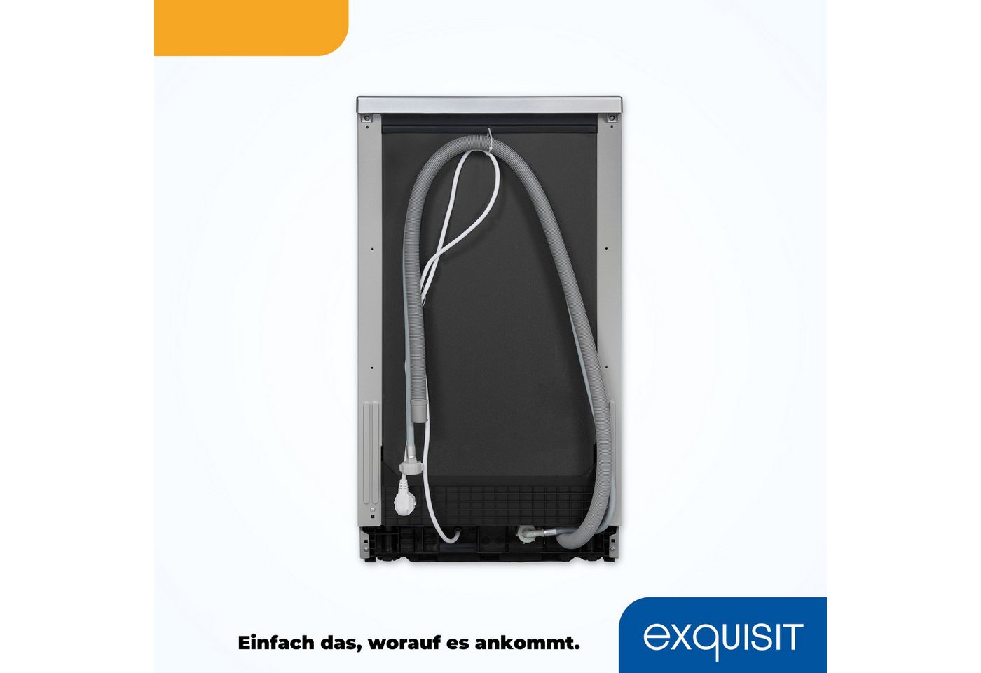 exquisit Standgeschirrspüler GSP9310-031C silber, 8,3 l, 10 Maßgedecke, 10 Maßgedecke, 7 Programme, LED, Besteckkorb, Auto Door Open, AquaStop Bild 2