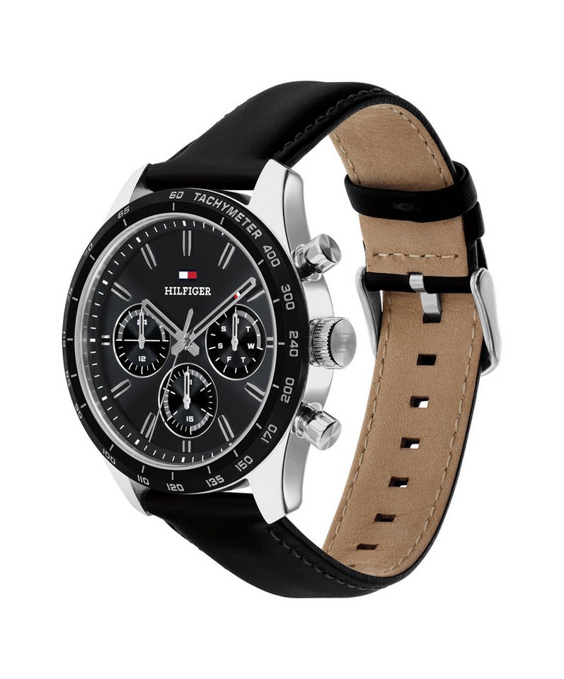 Tommy Hilfiger Multifunktionsuhr HAMPTON 1792277, Quarzuhr, Armbanduhr, Herrenuhr, Lederarmband, analog Bild 3