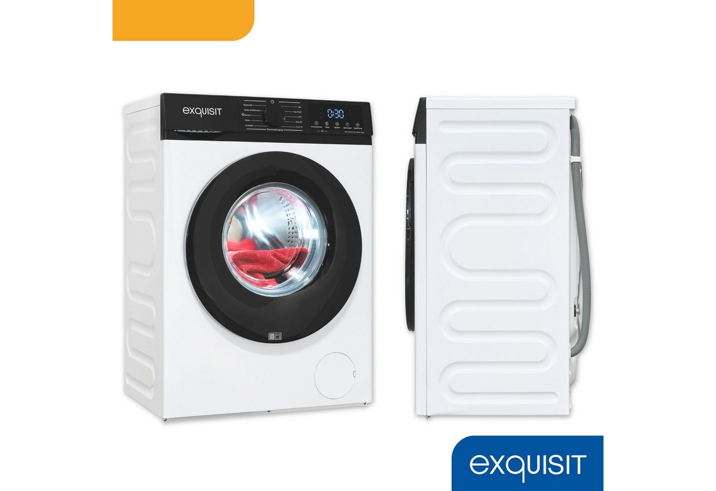 exquisit Waschmaschine WA8014-370A weiss, 8 kg, 1400 U/min, 8 kg, 1400 U/min, 11 Programme & Startzeitvorwahl Bild 3