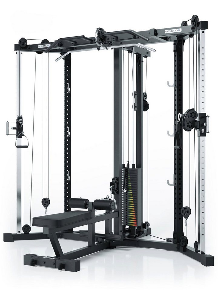 ATLETICA Power Rack Xtria, Kabelzugstation, 125kg Gewichtsblock, (32-tlg) Bild 5