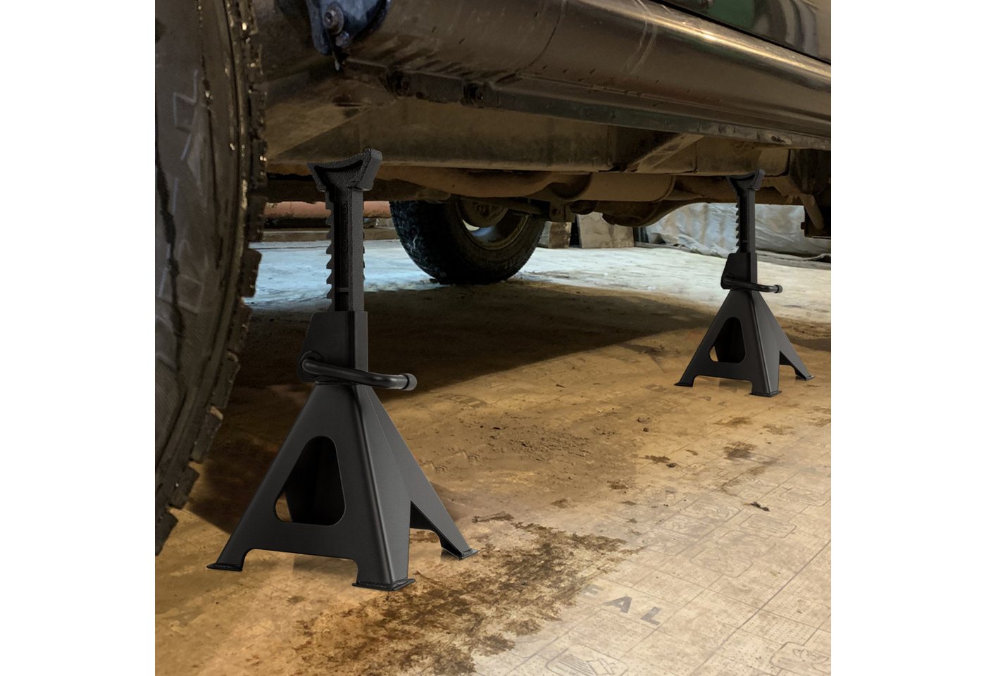 COSTWAY Wagenheber, max. Hubhöhe: 58,5 cm, 2er Set, bis 6 Tonnen Tragkraft Bild 3