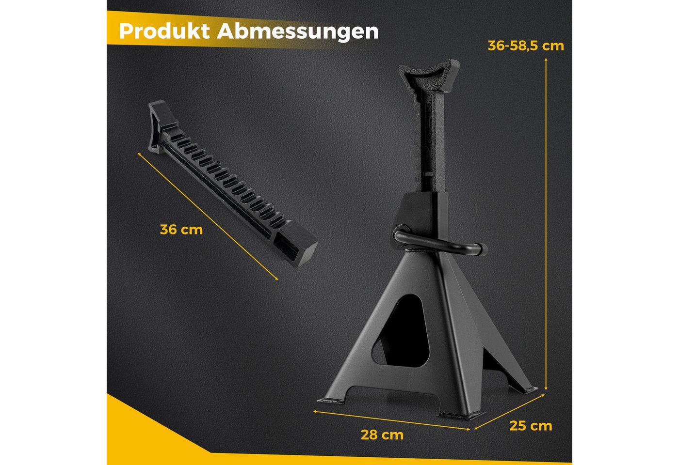 COSTWAY Wagenheber, max. Hubhöhe: 58,5 cm, 2er Set, bis 6 Tonnen Tragkraft Bild 5
