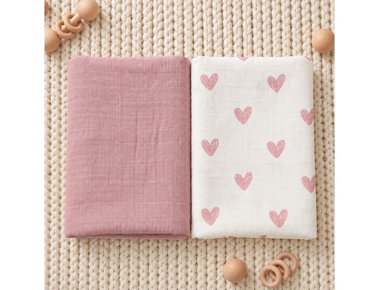 Bebekevi Spucktuch Spucktuch - Multitücher - Decke Müsselin 80 × 90 cm - 2er set Bild 5