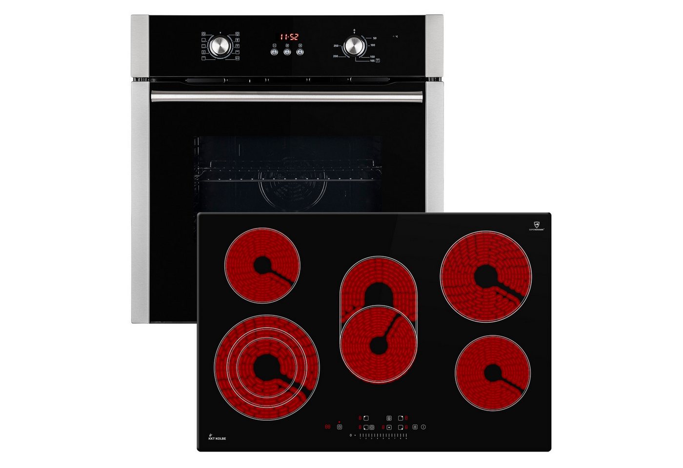 KKT KOLBE Backofen-Set Backofen und Kochfeld SET8805CH77RL, Herdset / Heißluft / Einbauherd / Einbaubackofen / Dualzone Bild 3