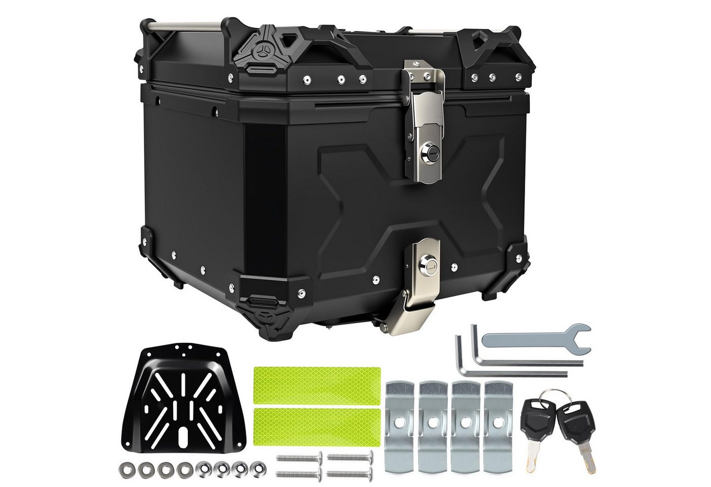 GarveeMore Topcase Top Case Moto 45L Koffer Motorrad aus Aluminium mit Sicherheitsschloss