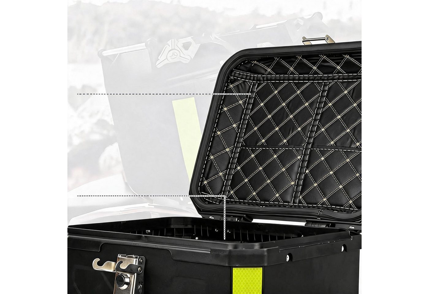 GarveeMore Topcase Top Case Moto 45L Koffer Motorrad aus Aluminium mit Sicherheitsschloss Bild 5