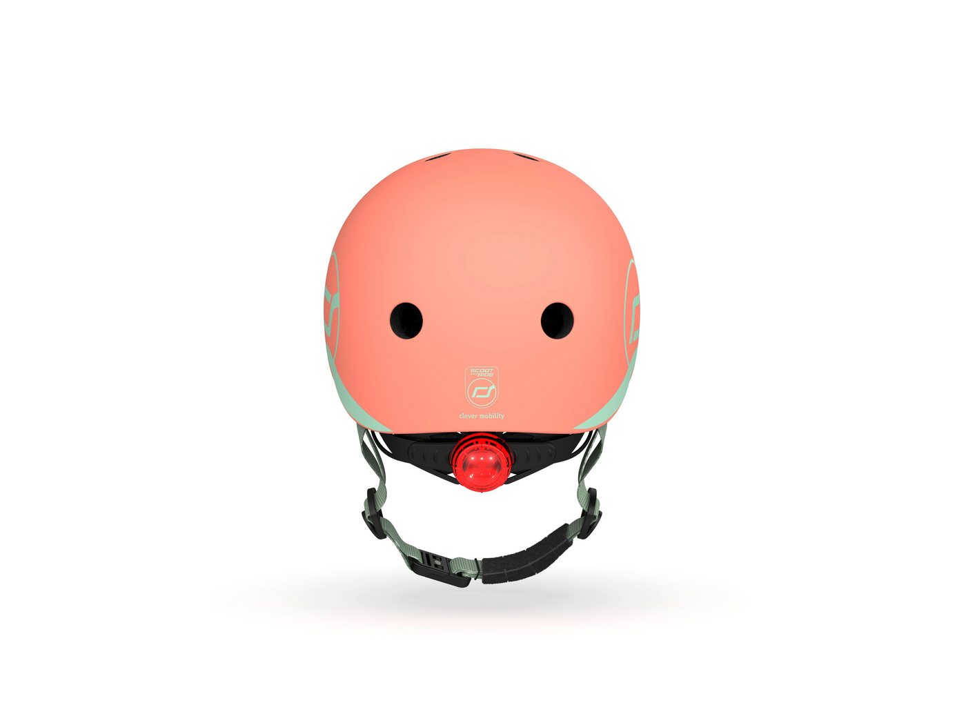 Scoot and Ride Kinderhelm XXS - S Peach, 45 - 51 cm Kinder Schutzhelm mit LED Licht