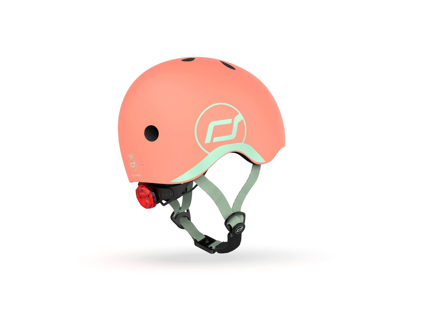 Scoot and Ride Kinderhelm XXS - S Peach, 45 - 51 cm Kinder Schutzhelm mit LED Licht Bild 3