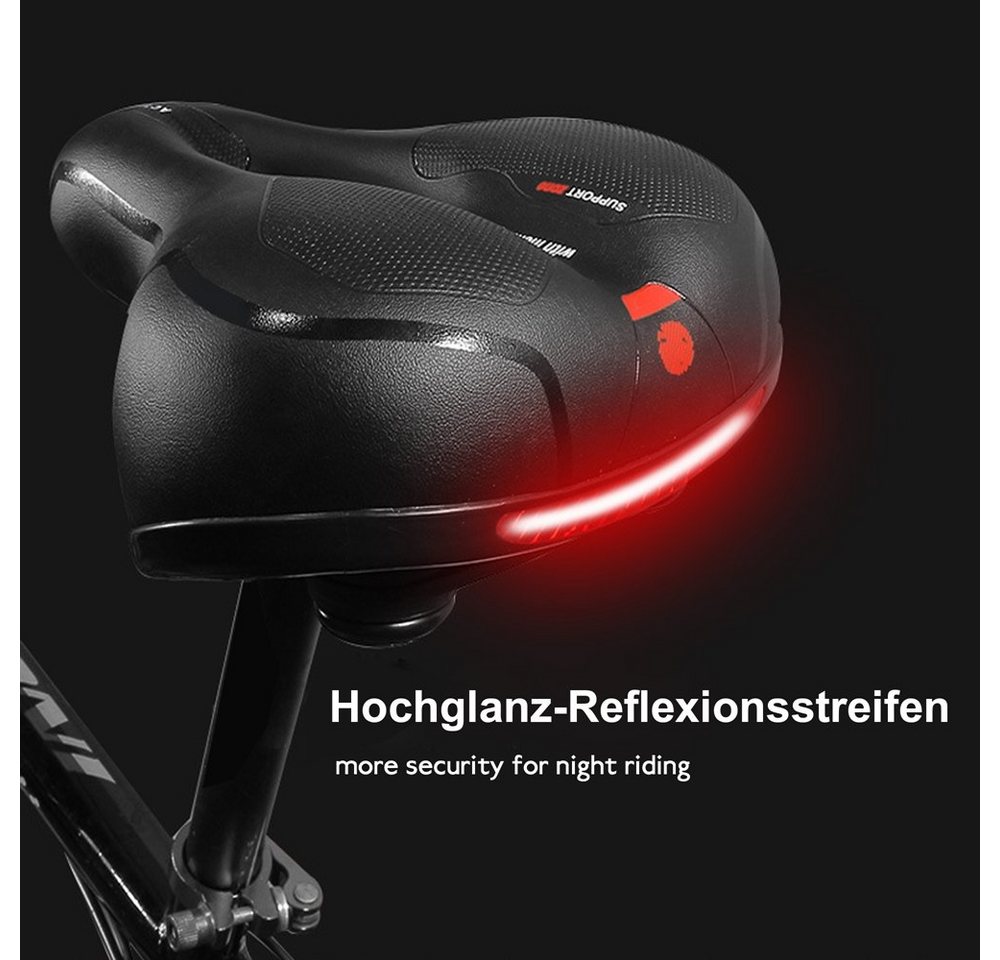 Feel2Home Fahrradsattel Fahrradsattel Ergonomischer Sitz Gel Schaum Rückstrahler rot und blau (mit Sattelbezug), Atmungsaktiv Bild 3