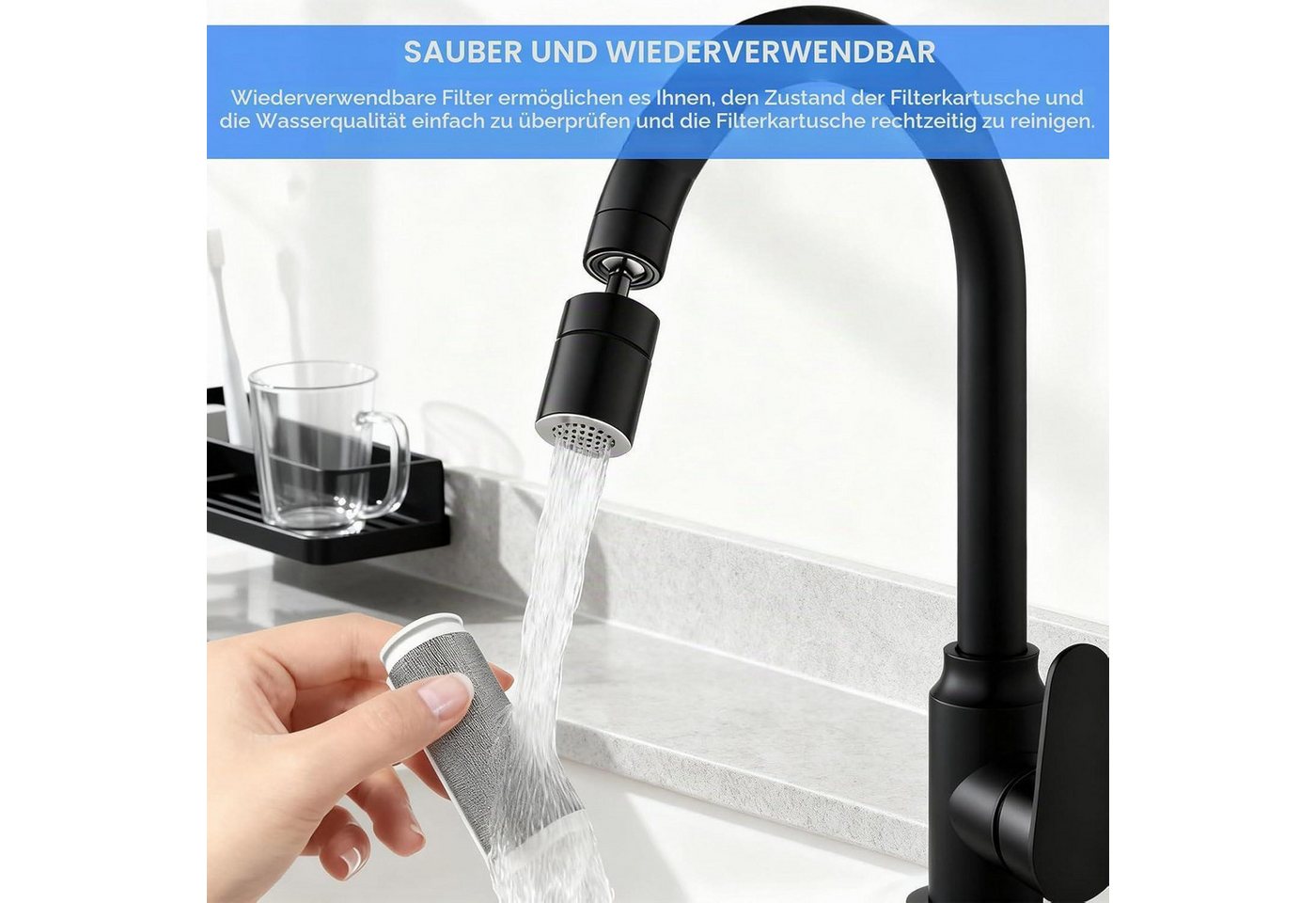LuxusKollektion Kalk- und Wasserfilter Duschwasserfilter Kalkfilter 2 Stück 1/2 Zoll Edelstahl Bild 2