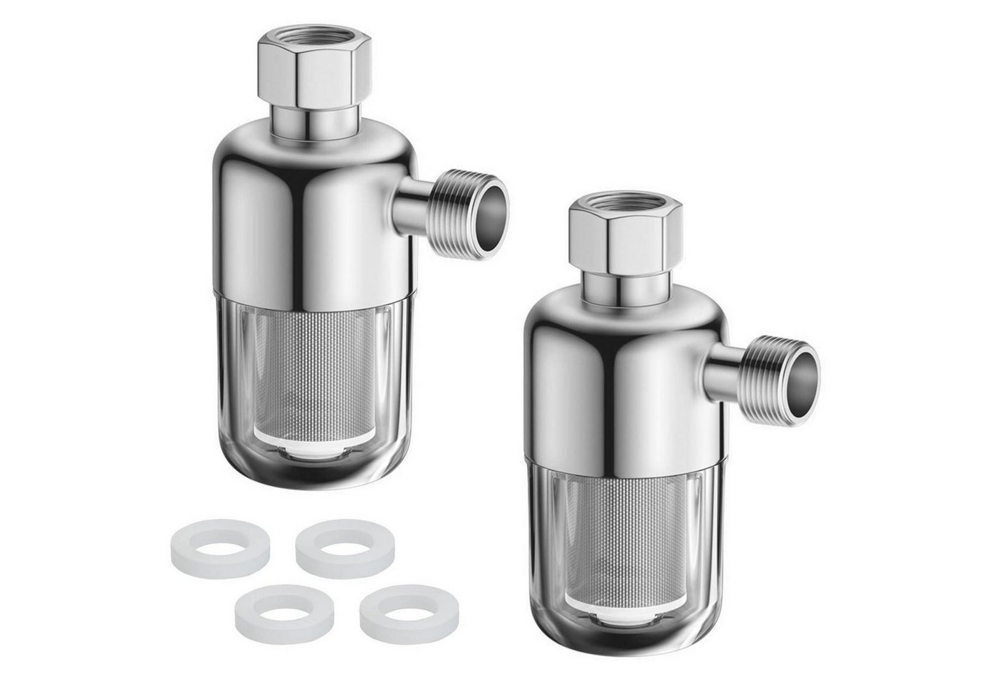 LuxusKollektion Kalk- und Wasserfilter Duschwasserfilter Kalkfilter 2 Stück 1/2 Zoll Edelstahl Bild 5
