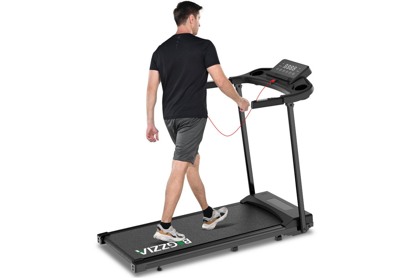 BIGZZIA Laufband – 4-in-1-Elektrolaufband - Klappbares Laufbänder (Motor 3, 0 PS - Fläche 39 x103 cm - ultrakompakt), - 1–12 km/h einstellbar - Mit App und Bluetooth - Bis 120 kg Bild 5