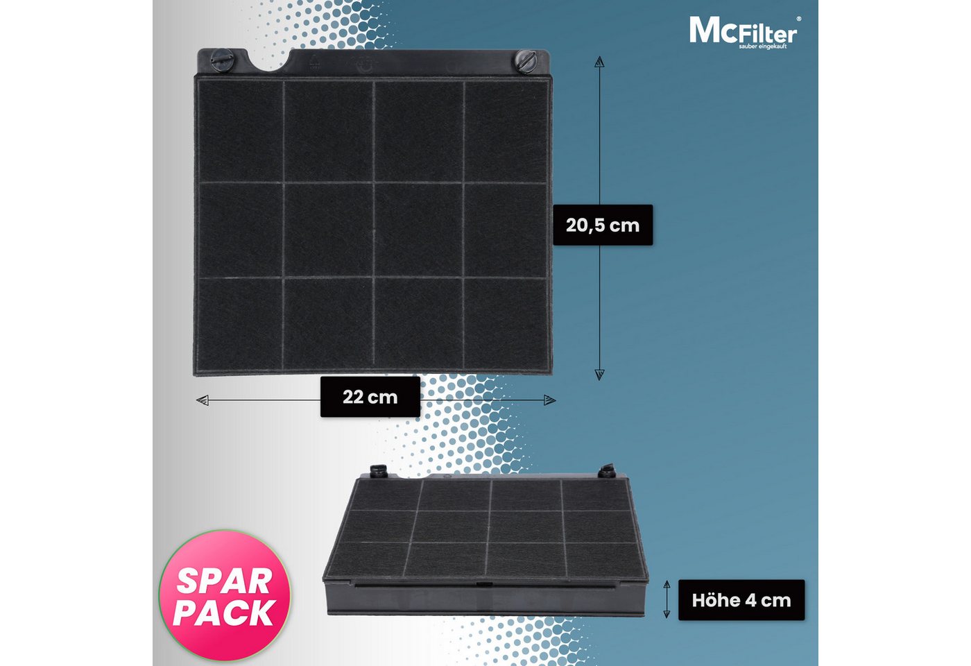 McFilter Aktivkohlefilter 2x Kohlefilter Filter passend für Elica F00333A F00333S F00333, Wpro, AMC027 CHF15/1 AEG Whirlpool Bauknecht 484000008575 Hoover 49018386 Bild 2